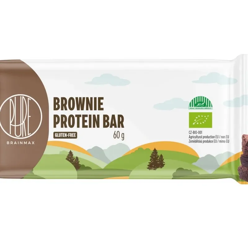 BrainMax Pure Brownie Protein Bar, Proteínová tyčinka, Brownie, BIO, 60 g