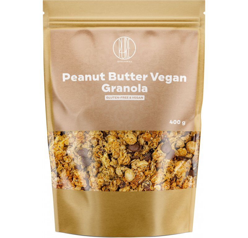  BrainMax Peanut Butter Vegan Granola, granola s arašidovým maslom, 400 g 